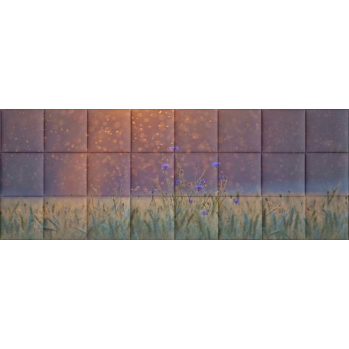 Virágok-2 táj természet nyomtatott műbőr falvédő (200x75 cm), ágy mögé falburkolat Virágok-2 táj természet nyomtatott műbőr falvédő (200x75 cm), ágy mögé falburkolat