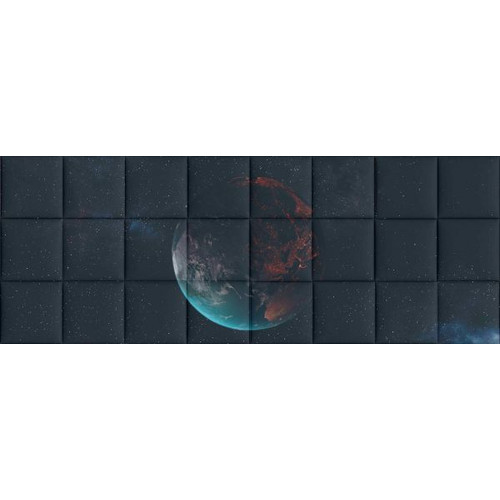 Űrben bolygó sci fi falpanel nyomtatott műbőr falvédő (200x75 cm)