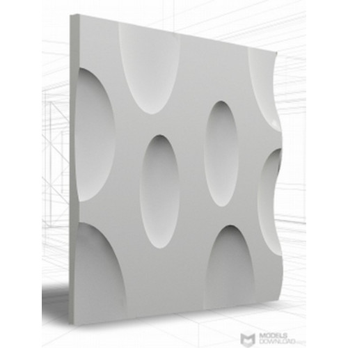 Loft-3D Dekor-04 beltéri festhető gipsz 3d dekor falpanel fehér ovális körök
