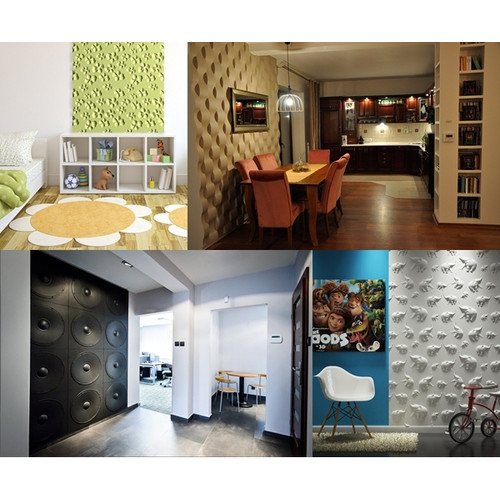Loft-3D Dekor-06 beltéri festhető gipsz 3d dekor falpanel fehér