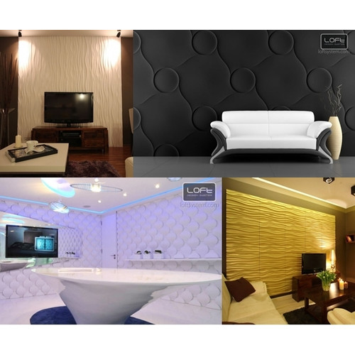 Loft-3D Dekor-07 beltéri festhető gipsz 3d dekor falpanel fehér