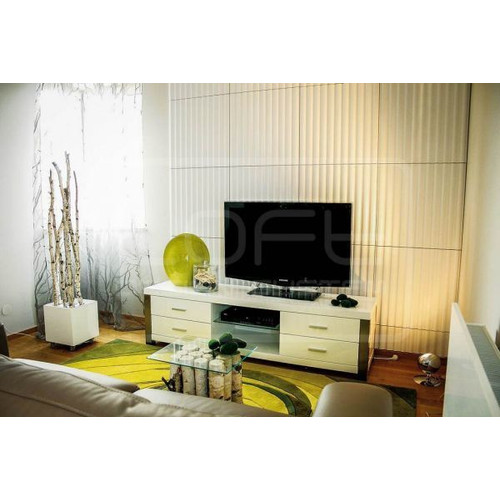 Loft-3D Dekor-12 falpanel beltéri festhető gipsz 3d dekor falpanel fehér csíkos