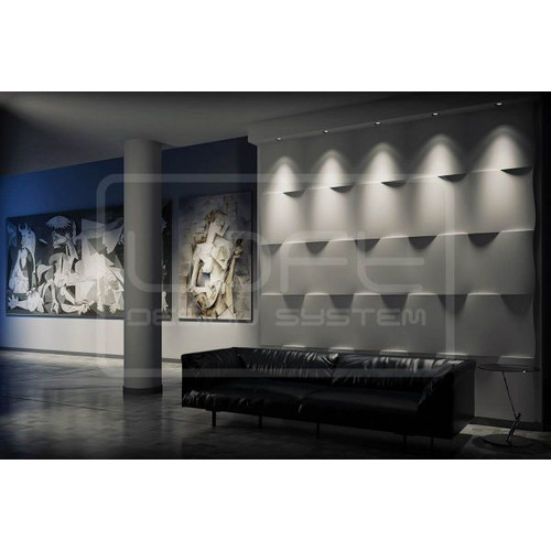 Loft-3D Dekor-13 falpanel beltéri festhető gipsz 3d dekor falpanel fehér sima