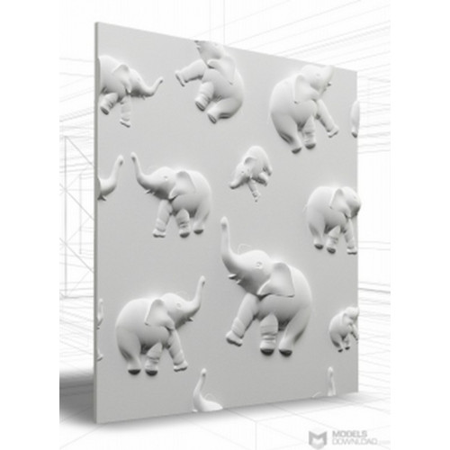 Loft-3D Dekor-14 falpanel beltéri festhető gipsz 3d dekor falpanel fehér elefánt