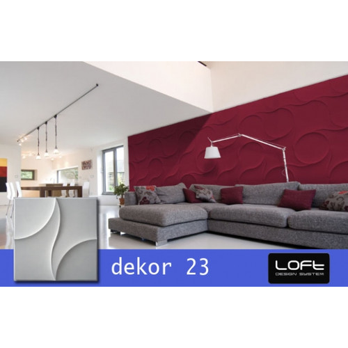 Loft-3D Dekor-23 beltéri festhető gipsz 3d dekor falpanel fehér