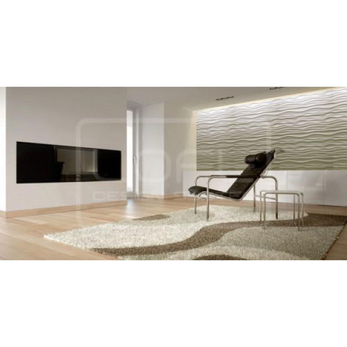 Loft-3D Dekor-27 beltéri festhető gipsz 3d dekor falpanel fehér hullámos