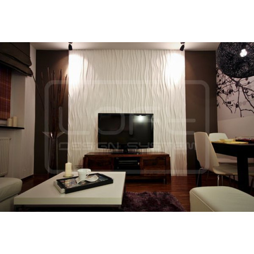 Loft-3D Dekor-27 beltéri festhető gipsz 3d dekor falpanel fehér hullámos