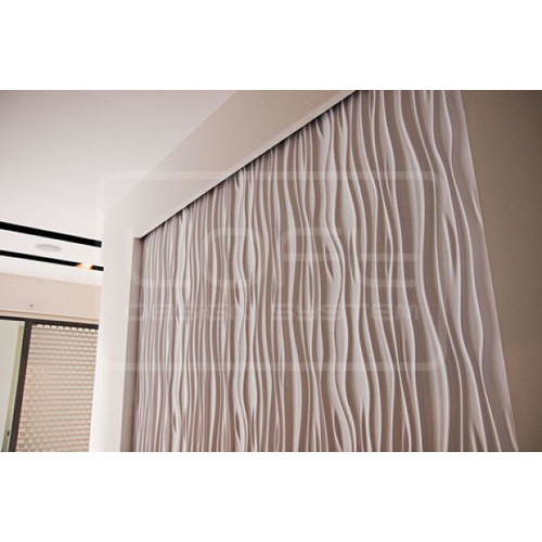 Loft-3D Dekor-27 beltéri festhető gipsz 3d dekor falpanel fehér hullámos
