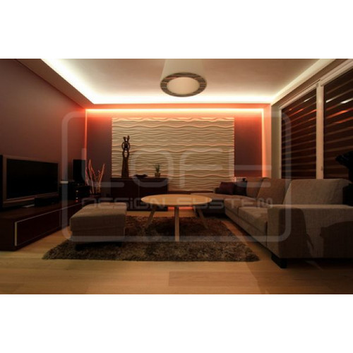Loft-3D Dekor-27 beltéri festhető gipsz 3d dekor falpanel fehér hullámos