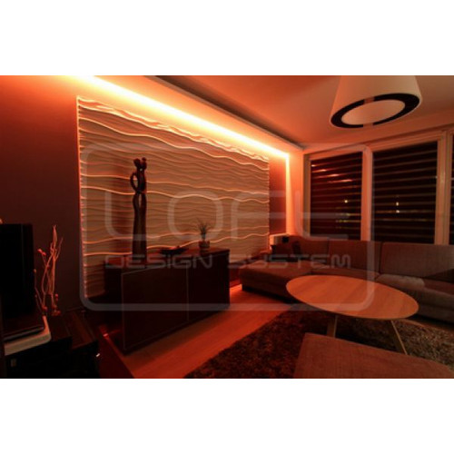 Loft-3D Dekor-27 beltéri festhető gipsz 3d dekor falpanel fehér hullámos