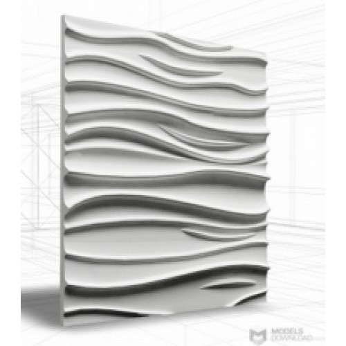 Loft-3D Dekor-27 beltéri festhető gipsz 3d dekor falpanel fehér hullámos