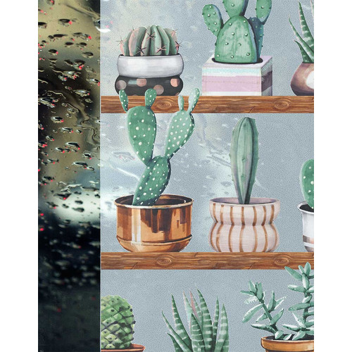 14150 - Cactus 3D kaktuszos sztatikus ablakfólia, üvegre/ablakra 67,5 cm x 15 m