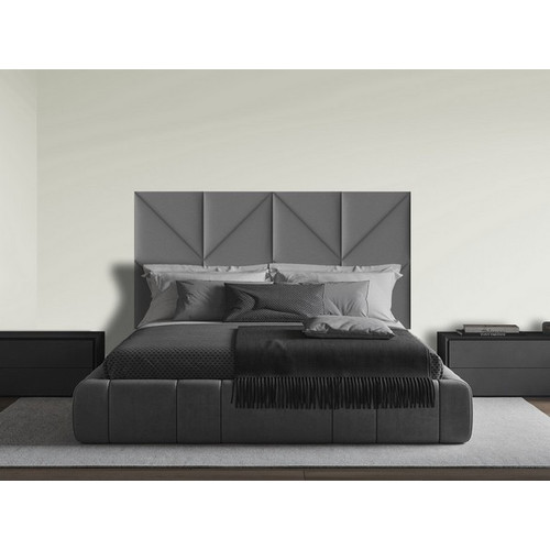 Kerma műbőr/textil panelekből kialakított modern ágyvég 200x100 cm ezüst színű - Rocks Silver Kerma műbőr/textil panelekből kialakított modern ágyvég 200x100 cm ezüst színű - Rocks Silver