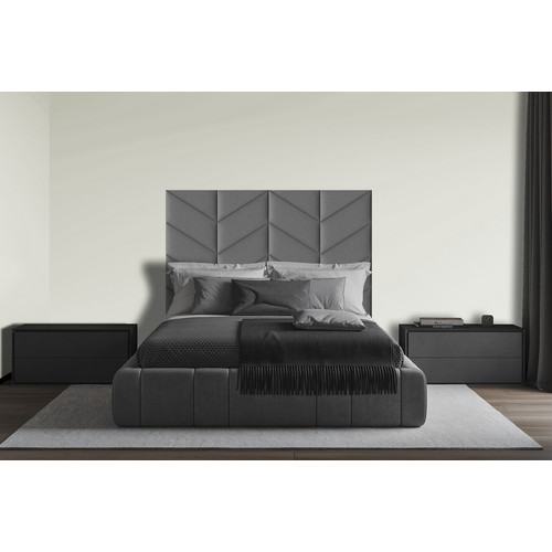 Kerma műbőr panelekből kialakított modern ágyvég fejvég 160x100 cm ezüst rocks silver Kerma műbőr panelekből kialakított modern ágyvég fejvég 160x100 cm ezüst rocks silver