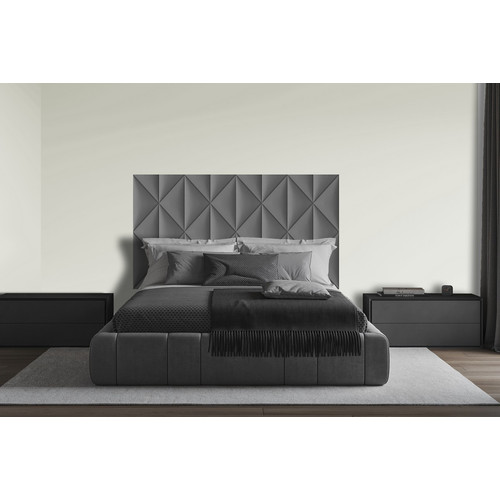 Kerma műbőr/textil kárpitozott panelekből kialakított modern ágyvég 180x100 cm sötétszürke színű Inka 818 Kerma műbőr/textil kárpitozott panelekből kialakított modern ágyvég 180x100 cm sötétszürke színű Inka 818