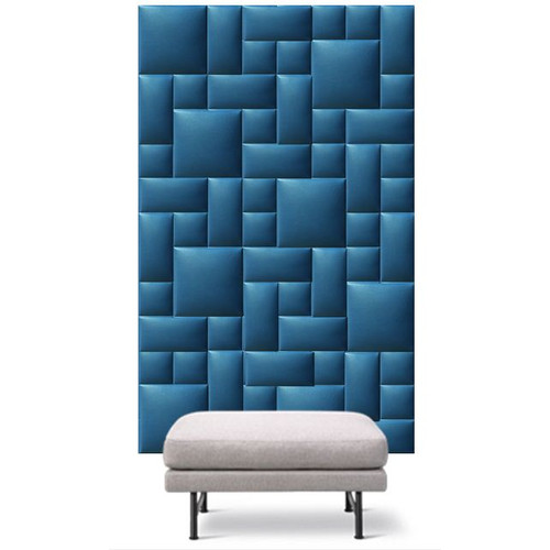 Előszobafal-1 Kerma műbőr 3d design dekor sötétkék színű falpanelekből