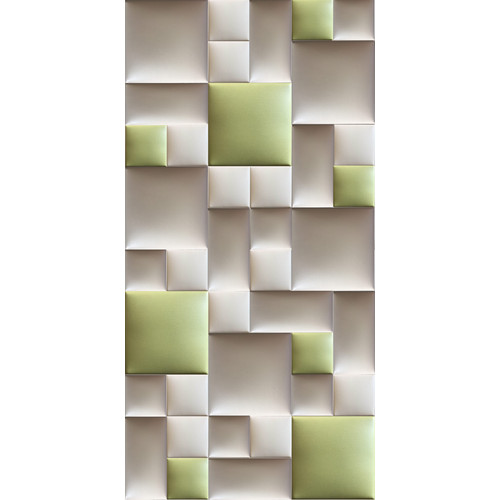 Előszobafal-31 praktikus design beige, zöld, fehér színű műbőr 3D falpanelekből Előszobafal-31 praktikus design beige, zöld, fehér színű műbőr 3D falpanelekből