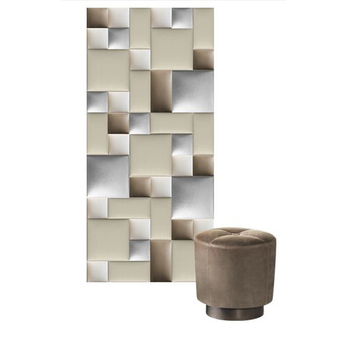 Előszobafal-38 modern falpanel ötletes faldekoráció, beige, fehér és ezüst panelekből