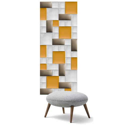 Előszobafal-53 modern panelekből összerakható, barna, beige, sárga színű dekor