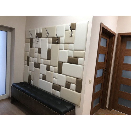 Előszobafal-48 modern műbőr falpanelekből