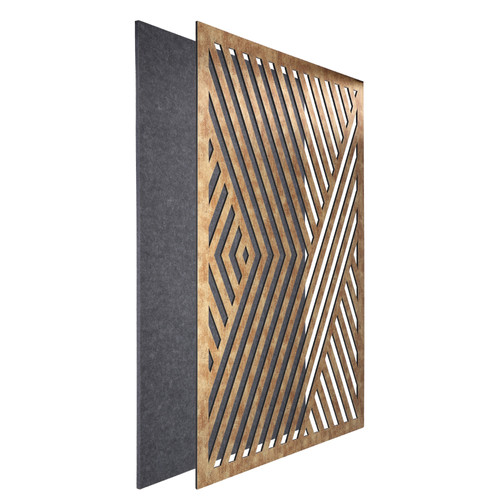 DehalQ akusztikus 60x90 cm mintázat-1 falpanel sötét szürke filc alappal óarany színű előlappal DehalQ akusztikus 60x90 cm mintázat-1 falpanel sötét szürke filc alappal óarany színű előlappal