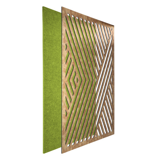 DehalQ akusztikus 60x90 cm mintázat-1 falpanel sötét zöld filc alappal óarany színű előlappal DehalQ akusztikus 60x90 cm mintázat-1 falpanel sötét zöld filc alappal óarany színű előlappal
