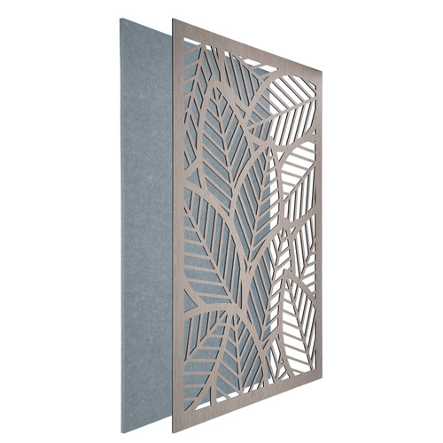 DehalQ akusztikus 60x90 cm mintázat-4 falpanel világos szürke filc alappal szürkés textil hatású előlappal