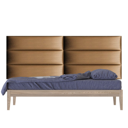 KERMA Extra modern műbőr falvédő-11 200×75 cm bronz falpanelekből