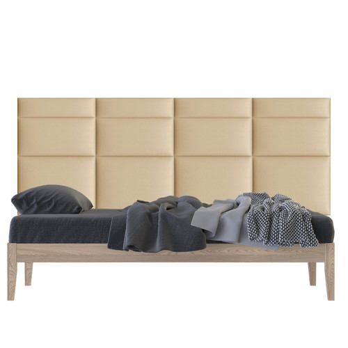 KERMA Extra beige színű műbőr dekorpanel falvédő-4 200×75 cm, kárpitozott panelekből