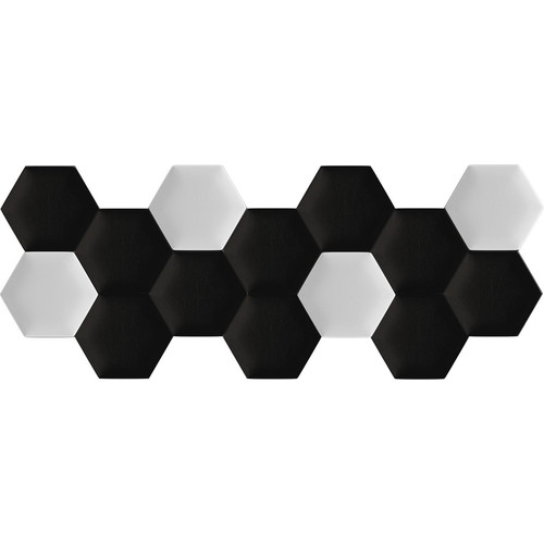 Kerma fekete és fehér színű hatszög trendi műbőr 3D falvédő-25 hexagon falpanelekből Kerma fekete és fehér színű hatszög trendi műbőr 3D falvédő-25 hexagon falpanelekből