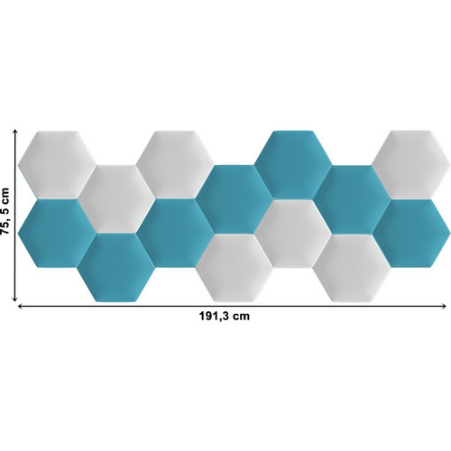 Kerma fehér és kék színű hatszög, 3d falipanel falvédők, trendi szoba falvédő-30 Kerma fehér és kék színű hatszög, 3d falipanel falvédők, trendi szoba falvédő-30