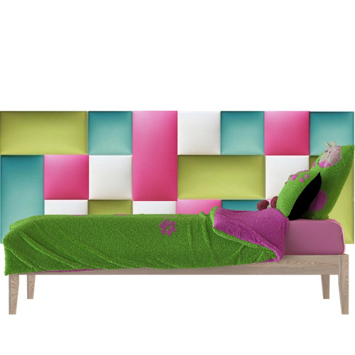 Műbőr falvédő-113 V-33 hőszigetelő faldekoráció ágy mögé (200x75 cm)