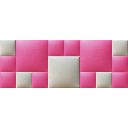 Műbőr falvédő-55 faldekoráció (200x75 cm) rózsaszín, beige kárpitozott falpanelekből Műbőr falvédő-55 faldekoráció (200x75 cm) rózsaszín, beige kárpitozott falpanelekből