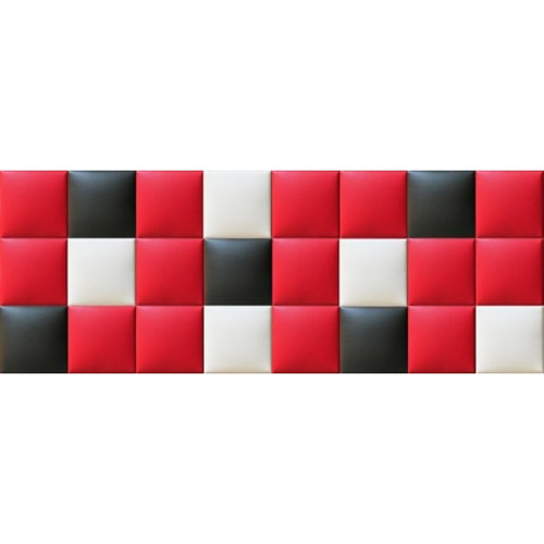 Műbőr falvédő-11 piros fekete fehér falvédő faldekoráció (200x75 cm)