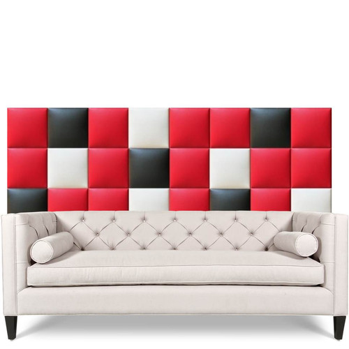 Műbőr falvédő-11 piros fekete fehér falvédő faldekoráció (200x75 cm)