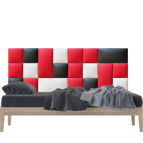 Műbőr falvédő-12 modern dekorpanel faldekoráció (200x75 cm) fehér, piros, fekete falpanelekből Műbőr falvédő-12 modern dekorpanel faldekoráció (200x75 cm) fehér, piros, fekete falpanelekből