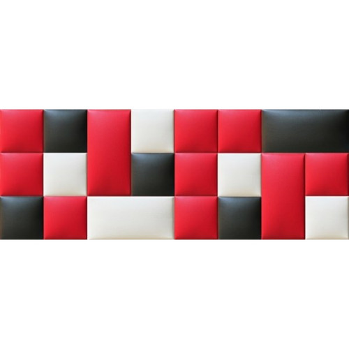Műbőr falvédő-12 modern dekorpanel faldekoráció (200x75 cm) fehér, piros, fekete falpanelekből Műbőr falvédő-12 modern dekorpanel faldekoráció (200x75 cm) fehér, piros, fekete falpanelekből