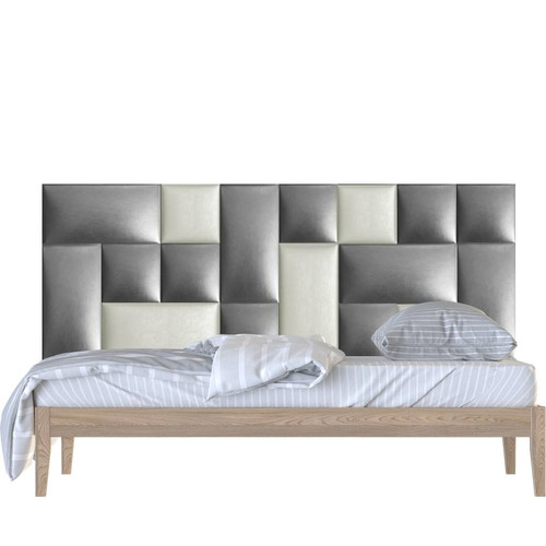 Műbőr falvédő-136 V-56 ágy faldekoráció (200x75 cm) fényes