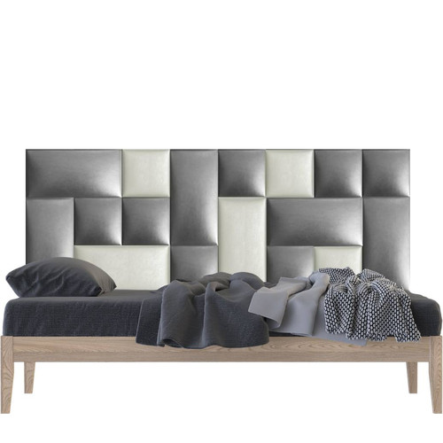 Műbőr falvédő-136 V-56 ágy faldekoráció (200x75 cm) fényes