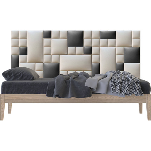 Műbőr falvédő-149 P-6 kész faldekoráció ágy mellé (200x75 cm) beige, szürke falipanelekből Műbőr falvédő-149 P-6 kész faldekoráció ágy mellé (200x75 cm) beige, szürke falipanelekből
