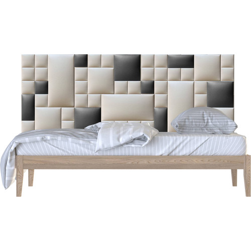 Műbőr falvédő-149 P-6 kész faldekoráció ágy mellé (200x75 cm) beige, szürke falipanelekből Műbőr falvédő-149 P-6 kész faldekoráció ágy mellé (200x75 cm) beige, szürke falipanelekből