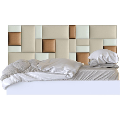 Műbőr falvédő-178 panel faldekoráció (200x75 cm) bronz, fehér, beige panelekből