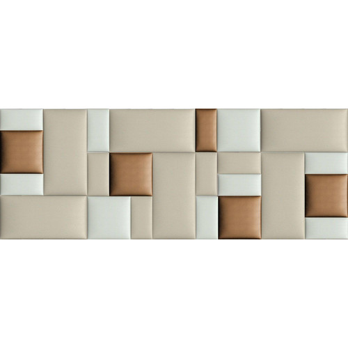 Műbőr falvédő-178 panel faldekoráció (200x75 cm) bronz, fehér, beige panelekből