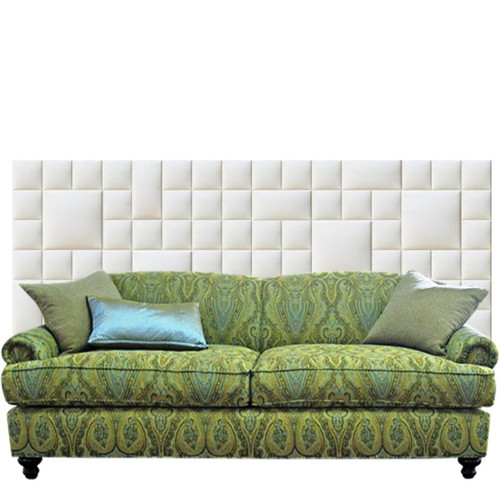 Műbőr falvédő-19 fehér falpanel faldekoráció (200x75 cm)