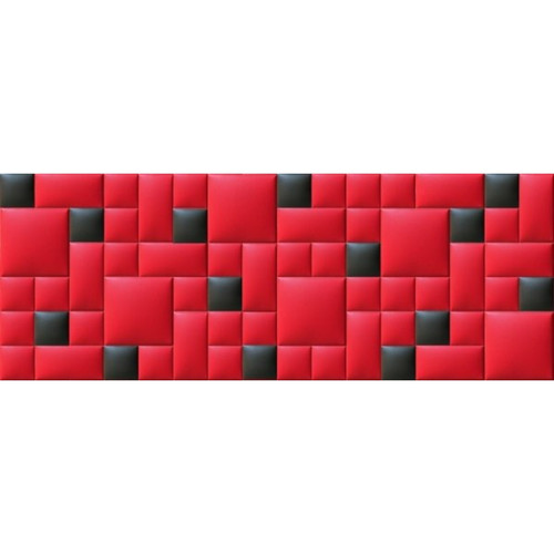 Műbőr falvédő-24 faldekoráció piros, fekete panelekből (200x75 cm) Műbőr falvédő-24 faldekoráció piros, fekete panelekből (200x75 cm)