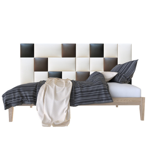 Műbőr falvédő-6 faldekoráció (200x75 cm) fehér, fekete, barna színű falpanelekből Műbőr falvédő-6 faldekoráció (200x75 cm) fehér, fekete, barna színű falpanelekből