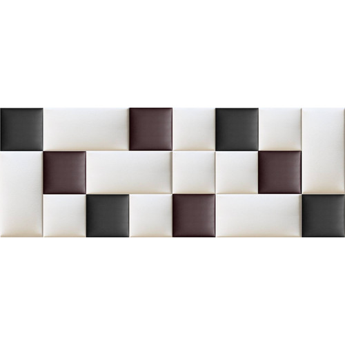 Műbőr falvédő-6 faldekoráció (200x75 cm) fehér, fekete, barna színű falpanelekből Műbőr falvédő-6 faldekoráció (200x75 cm) fehér, fekete, barna színű falpanelekből