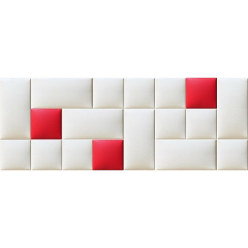 Műbőr falvédő-7 faldekoráció fehér, piros falpanelekből (200x75 cm) Műbőr falvédő-7 faldekoráció fehér, piros falpanelekből (200x75 cm)