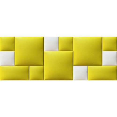 Műbőr falvédő-75 faldekoráció (200x75 cm) sárga és fehér dekor falpanelekből Műbőr falvédő-75 faldekoráció (200x75 cm) sárga és fehér dekor falpanelekből