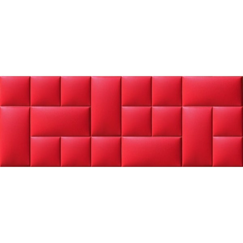 Piros Műbőr falvédő-8 faldekoráció ágy mellé (200x75 cm)
